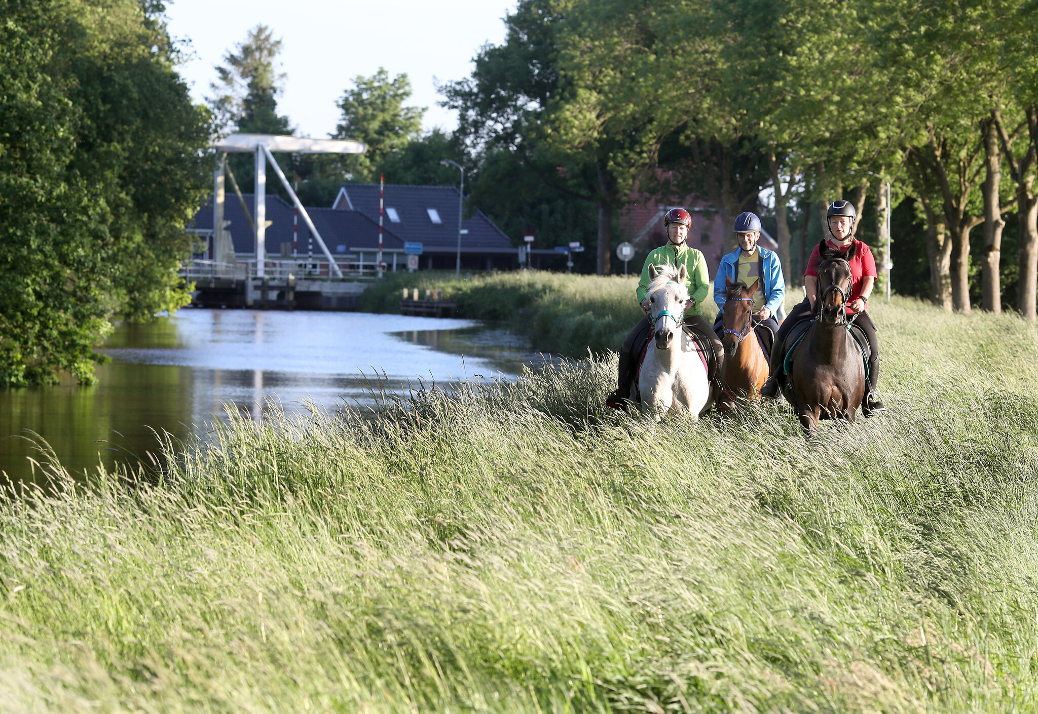renata op mano en djilan op bliksem stappen van achteren gezien in de verte weg
