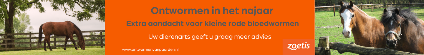 advertentie zoetis met oproep voor aandacht voor kleine rode bloedwormen