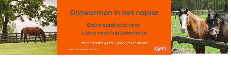 advertentie zoetis over het ontwormen in het najaar tegen kleine rode bloedwormen