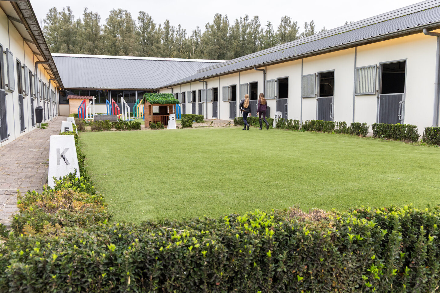 pony's in de binnenbak van de west stichtse ruiters